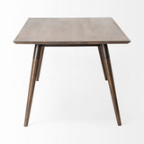 72X39 Brown Solid Wood Top With Metal And Wood Leg Dining Table