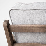 Cream Fabric Wrapped Accent Chair With Wooden Frame