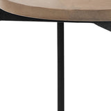Black Metal And Natural Wood Hinged-Top Side Table