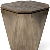 Set Of 2 White Marble And Iron Hexagonal Top Side Tables