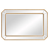 Recatngle Gold Leaf Mirror With Angled Corners Frame