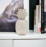 15" Silver Faux Crystal Decorative Pineapple