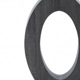 Grey Tone Oval Design Support End Table With Glass Top