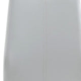 Set Of 4 Modern White Dining Chairs With Chrome Metal Base