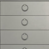 33" Silver Solid Wood Mirrored Five Drawer