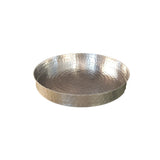 Handcrafted 13" Hammered Stainless Steel Round Tray