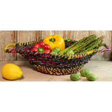 Colorful Braided Jute Centerpiece Basket With Handles