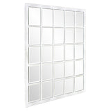 Rectangular Whitewash Window Pane Tile Mirror