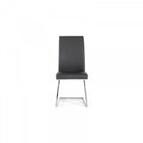 Set Of 2 Modern White Faux Leather And Chrome Dining Chairs