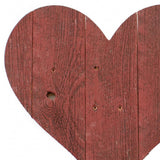 18" Rustic Farmhouse Red Wooden Heart