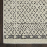 4' Gray Round Geometric Power Loom Area Rug