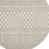 8' Gray Round Geometric Power Loom Area Rug