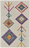 2' X 3' Ivory Geometric Berber Area Rug