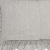 16" X 24" Gray Pillow With Ruffled Edges