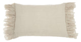 Wide Tasseled Marble Maroon Lumbar Pillow