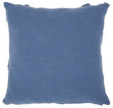 Royal Blue Abstract Shaggy Detail Throw Pillow