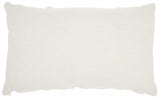 White Abstract Shaggy Detail Lumbar Pillow