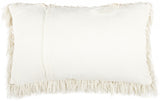 Long Ivory Shag Throw Pillow