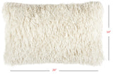 Long Ivory Shag Throw Pillow