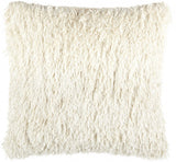 Square Ivory Shag Throw Pillow
