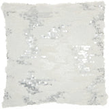 Sequined White Accent Throw Pillow
