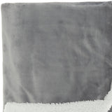 Boho Light Gray Fleece And Sherpa Accent Throw