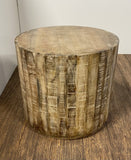 Updated Rustic Round Stump End Table
