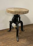 24" Brown And Black Iron Backless Counter Height Bar Chair