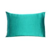 Teal Dreamy Set Of 2 Silky Satin King Pillowcases