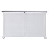 Modern Farmhouse Black And White Buffet Server With Sliding Doors