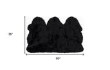 3' X 5' Black Natural Sheepskin Area Rug