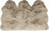 3' X 5' Taupe Natural Sheepskin Area Rug