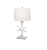 Set Of 2 White Coastal Starfsh Table Lamps
