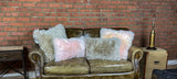Set Of Two Taupe Natural Sheepskin Square Pillows