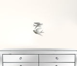 Set Of 2 White Ceramic Sparrows Wall Decor