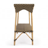 Brown And Beige Rattan Bar Cart