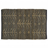 2' X 3' Black Distressed Tribal Scatter Rug
