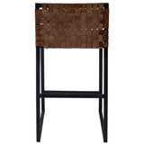 " Brown And Black Leather Bar Chair