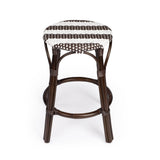 24" Dark Brown Rattan Backless Counter Height Bar Chair