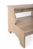 15" Natural Manufactured Wood Backless Bar Chair