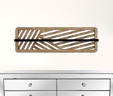 Cut Out Design Wood And Metal Towel Rack
