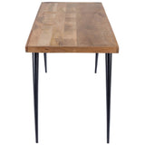 38" Brown And Black Mango Wood Half Circle Writing Desk