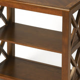25" Brown Two Tier Standard Bookcase