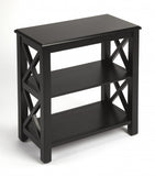 25" Black Two Tier Standard Bookcase