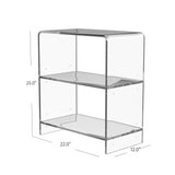 30" Brown Wood Two Tier Bookcase
