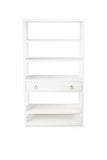 70" White Five Tier Standard Bookcase With One Drawer