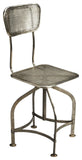 18" Wood Brown Iron Swivel Side Chair