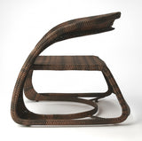 30" Dark Brown Rattan Side Chair