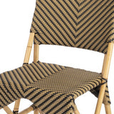 18" Brown And Copper Faux Leather Side Chair