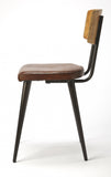 15" Brown Faux Leather Side Chair